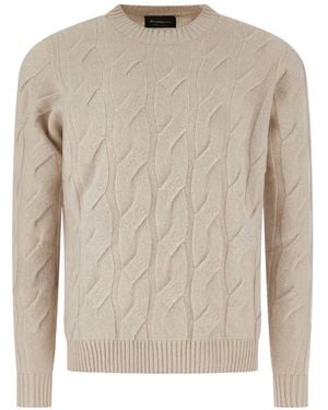AROVESCIO Cable-Knit Crew-Neck Jumper - White