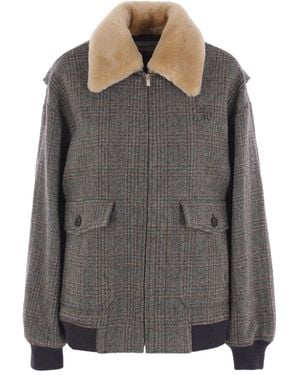 Miu Miu Jacke mit Fischgrätenmuster - Grau