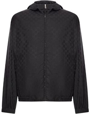 Gucci Gg Nylon Jacquard Zip Jacket, Ready-To-Wear - Black
