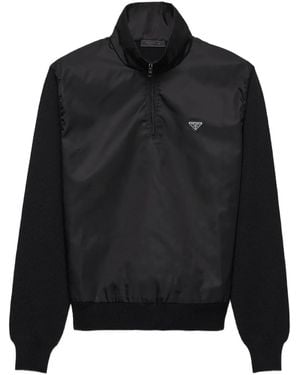 Prada Wool Half-Zipper Sweater - Black