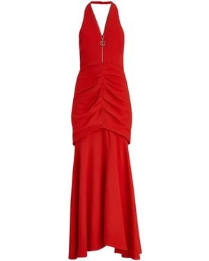 Del Core Drape-Detail Maxi Dress - Red