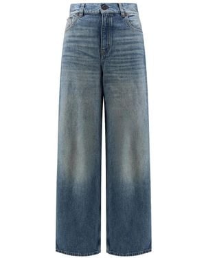 Chloé Wide-Leg Straight Trousers - Blue