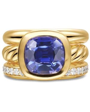 David Yurman 18K Dy Mercer Iolite And Diamond Ring - Blue