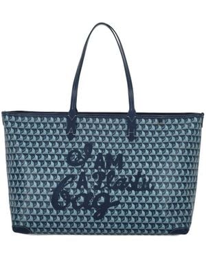 Anya Hindmarch Printed Handle Shoulder Bag - Blue