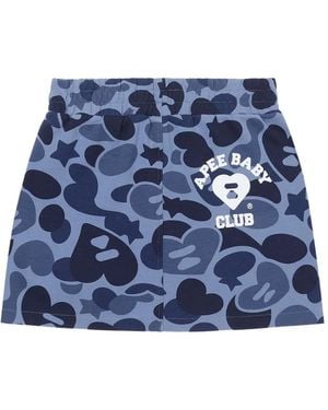 AAPE BY A BATHING AP Camouflage-Print Mini Skirt - Blue