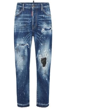 DSquared² Distressed Tapered Jeans - Blue
