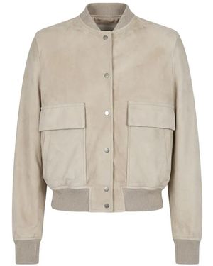 Salvatore Santoro Suede Bomber Jacket - White