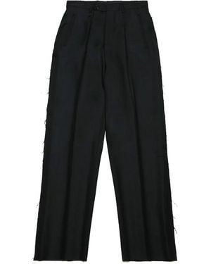 Paura Troy Frayed Trousers - Black