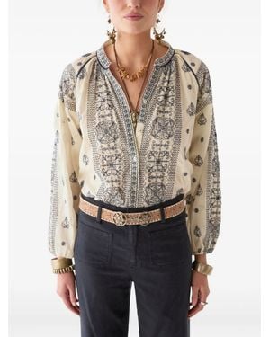 MAISON HOTEL Stephanie Embroidered Long-Sleeve Shirt - Grey