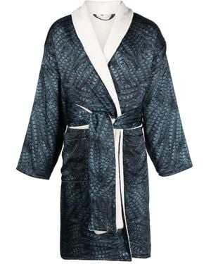 Roberto Cavalli フェザープリント ローブ - ブルー