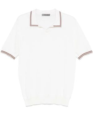Corneliani ストライプトリム ポロシャツ - ホワイト