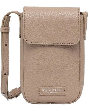Marc O' Polo Grainy Leather Phone Bag - Natural