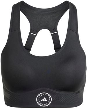 adidas By Stella McCartney Racerback Logo-Print Sports Bra - Black