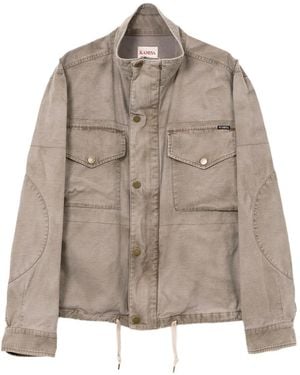 KAMIYA Flap-Pocket Denim Jacket - Brown