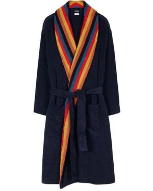 Paul Smith Apos;S Artist Stripe Cotton Terry Robe - Blue