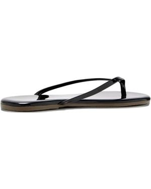 TKEES Lily Glossy Thong Sandals - Black