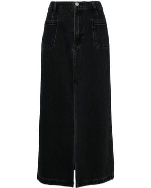 FRAME La Bardot Denim Maxi Skirt - Black