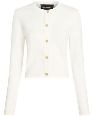 Karl Lagerfeld Button-Up Cardigan - White