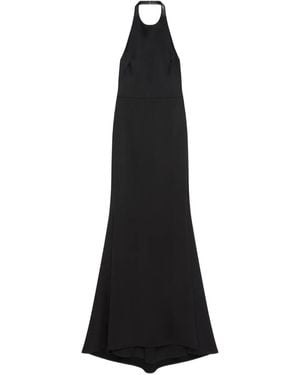 Givenchy Satin-Crepe Halterneck Gown - Black