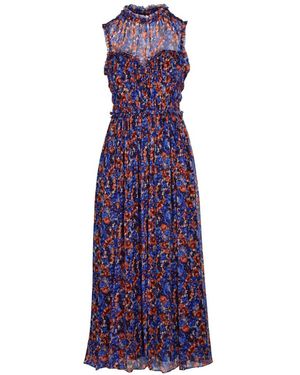 Ulla Johnson Kasia Floral-Print Ruffled Midi Dress - Purple