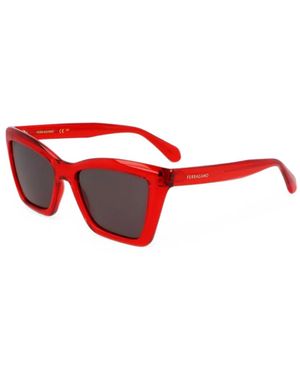 Ferragamo Eyewear Geometric-Frame Sunglasses - Red