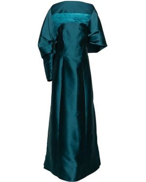 Alberta Ferretti Asymmetric Satin Gown - Green