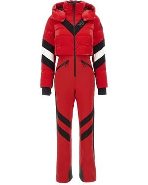 Mackage Removable-Hoodie Quilted-Effect Ski Suit - Red
