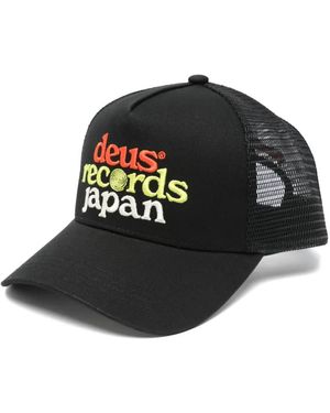 Deus Ex Machina Strata Logo-Embroidered Trucker Cap - Black