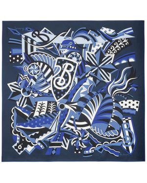 Burberry Fular Carousel Ekd - Azul