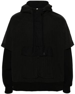 A_COLD_WALL* Overlay Crinkled Hoodie - Black
