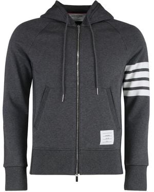 Thom Browne 4-bar Zip-up Hoodie - Grey