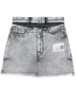 Maison Mihara Yasuhiro High-Rise Denim Mini Skort - Grey