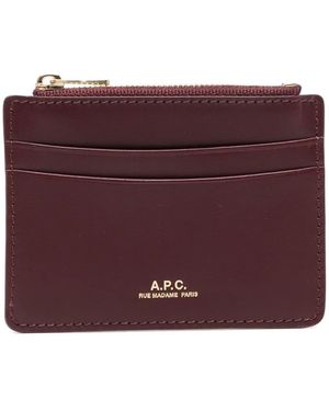 A.P.C. Tarjetero con cremallera - Morado