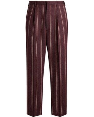 Etro Striped Trousers With Belt - Red