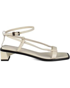 ANEST COLLECTIVE Crossover Linea Leather Sandals - White