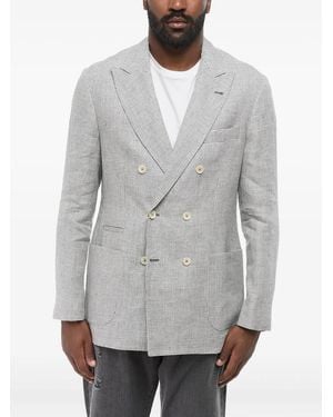 Brunello Cucinelli Veste À Boutonnière Croisée - Grey