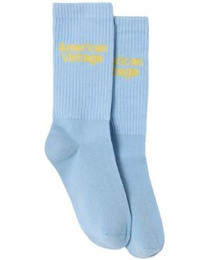 American Vintage Calzini Clypsun Con Logo - Blu