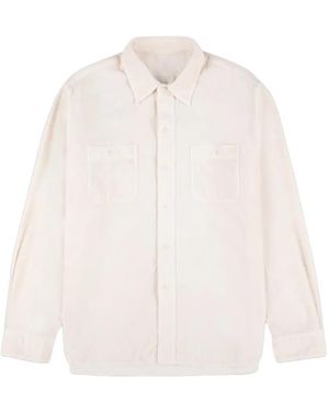 Fortela Work Corduroy Patch-Pocket Shirt - White