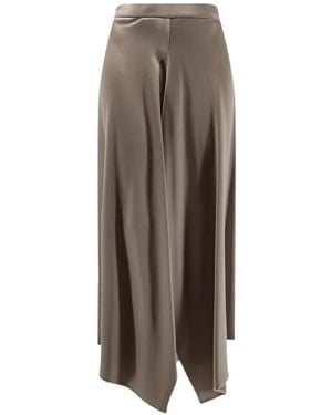 Alysi Asymmetrical-Hem Maxi Skirt - Brown