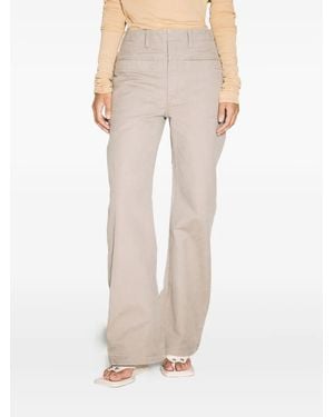 Entire studios Cotton Flared Trousers - Natural