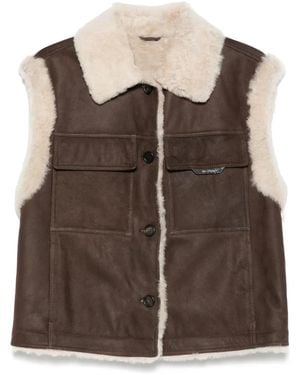 Brunello Cucinelli Gilet Con Collo - Marrone