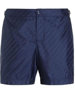 Dolce & Gabbana Jacquard Logo Swim Boxers - Blue