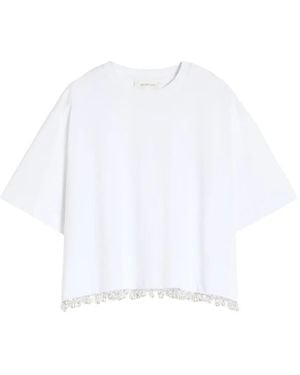 Sportmax Embellished Cotton T-Shirt - White