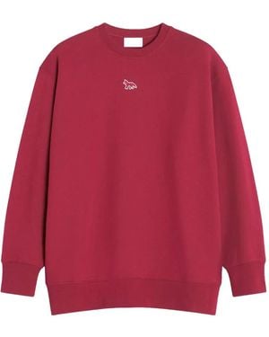 Maison Kitsuné Sweater Met Vossenapplicatie - Rood