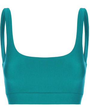 Monfusò Square-Neck Stretch Top - Blue