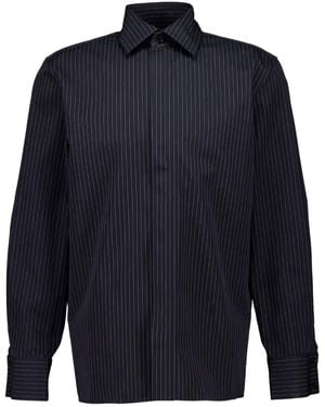 Saint Laurent Stripe Cotton Shirt - Black
