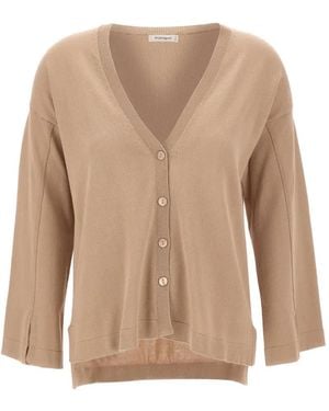 Kangra V-Neck Cotton Cardigan - Natural