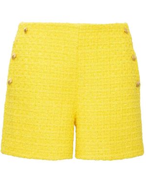 WEILL PARIS Pantalones Cortos De Tweed Con Botones - Amarillo