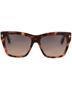 Tom Ford Tortoiseshell-Effect Square-Frame Sunglasses - Grey