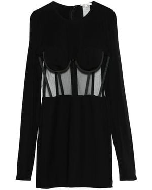 Nensi Dojaka Minikleid mit Netzeinsatz - Schwarz